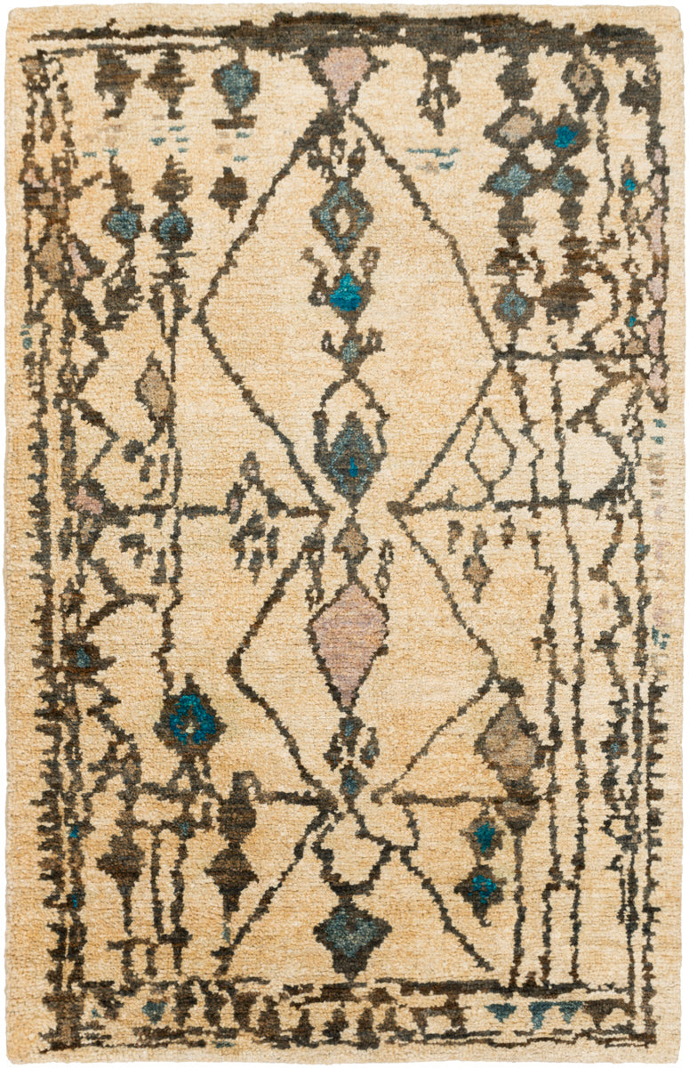 Medina MED-1112 6' x 9' Handmade Rug MED1112-69  Aqua, Beige, Tan, Taupe, Blue Surya