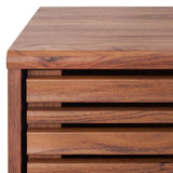 Safavieh Alatar 3 Drawer 1 Shelf Media Stand XII23 Walnut Wood MED9613A