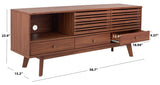 Safavieh Alatar 3 Drawer 1 Shelf Media Stand XII23 Walnut Wood MED9613A