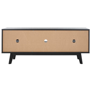 Safavieh Alatar 3 Drawer 1 Shelf Media Stand XII23 Black Wood MED9613B