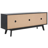 Safavieh Alatar 3 Drawer 1 Shelf Media Stand XII23 Black Wood MED9613B