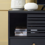 Safavieh Alatar 3 Drawer 1 Shelf Media Stand XII23 Black Wood MED9613B