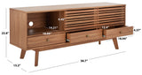 Safavieh Alatar 3 Drawer 1 Shelf Media Stand XII23 Oak Wood MED9613D