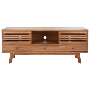 Safavieh Alatar 3 Drawer 1 Shelf Media Stand XII23 Oak Wood MED9613D