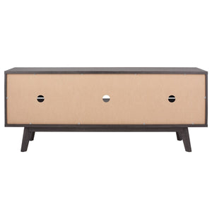 Safavieh Alatar 3 Drawer 1 Shelf Media Stand XII23 Distressed Black Wood MED9613E