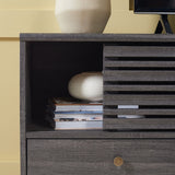 Safavieh Alatar 3 Drawer 1 Shelf Media Stand XII23 Distressed Black Wood MED9613E