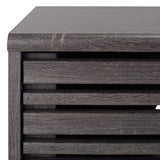 Safavieh Alatar 3 Drawer 1 Shelf Media Stand XII23 Distressed Black Wood MED9613E