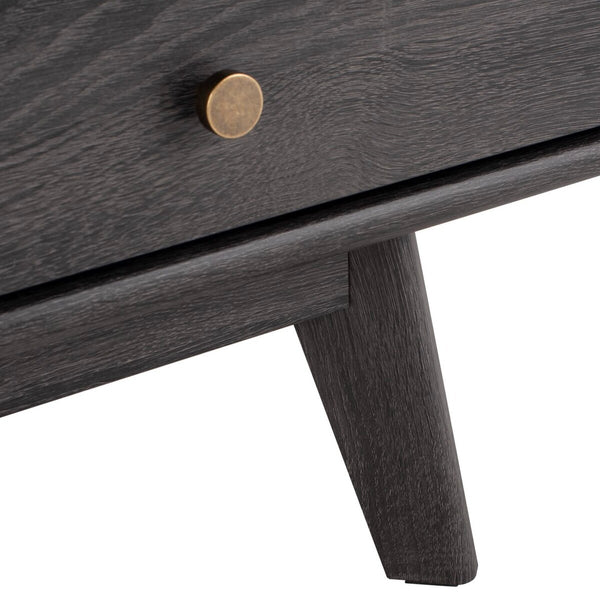 Safavieh Alatar 3 Drawer 1 Shelf Media Stand XII23 Distressed Black Wood MED9613E