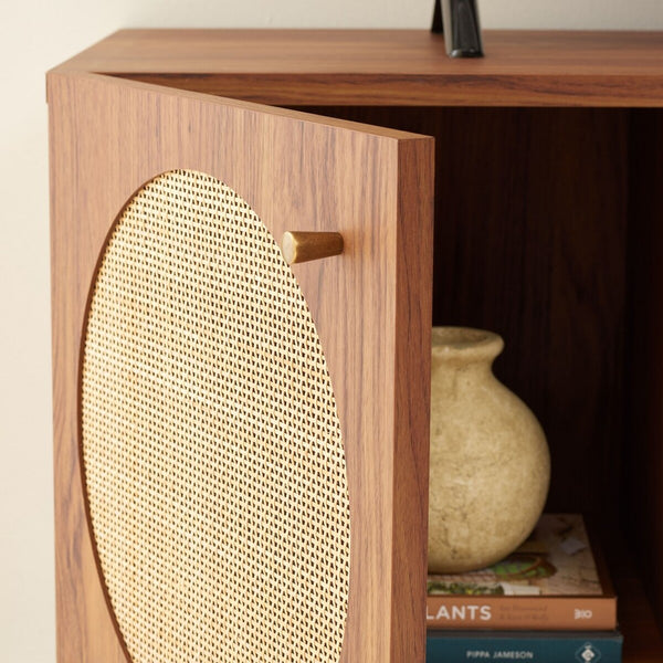 Safavieh Ophelia 2 Door 2 Shelf Media Stand XII23 Walnut  Wood MED9615A