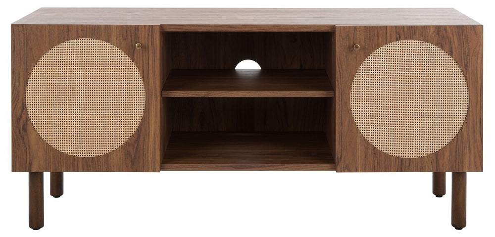 Safavieh Ophelia 2 Door 2 Shelf Media Stand XII23 Walnut  Wood MED9615A