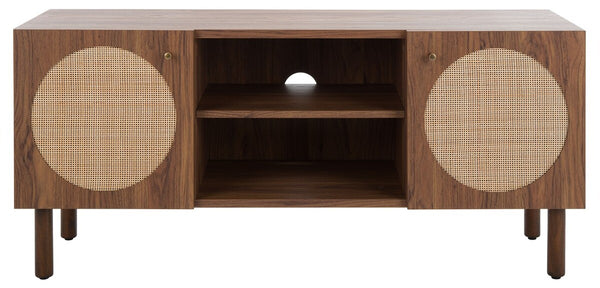 Safavieh Ophelia 2 Door 2 Shelf Media Stand XII23 Walnut  Wood MED9615A