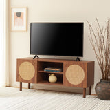 Safavieh Ophelia 2 Door 2 Shelf Media Stand XII23 Walnut  Wood MED9615A