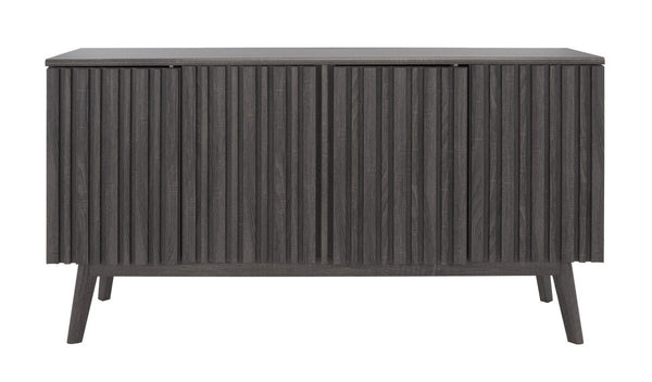 Safavieh Helena 4 Door 4 Shelf Media Stand XII23 Distressed Black Iron / Wood MED9621E-2BX