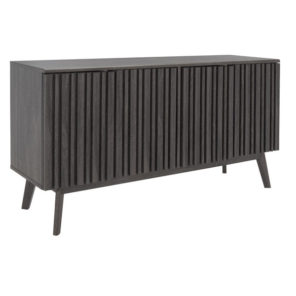 Safavieh Helena 4 Door 4 Shelf Media Stand XII23 Distressed Black Iron / Wood MED9621E-2BX