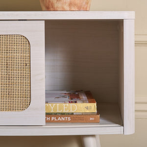 Safavieh Cielle 2 Door Media Stand White / Natural 59.7" x 15.4" x 21"