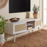 Safavieh Cielle 2 Door Media Stand White / Natural 59.7" x 15.4" x 21"