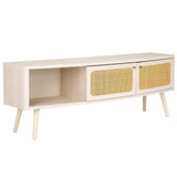 Safavieh Cielle 2 Door Media Stand White / Natural 59.7" x 15.4" x 21"