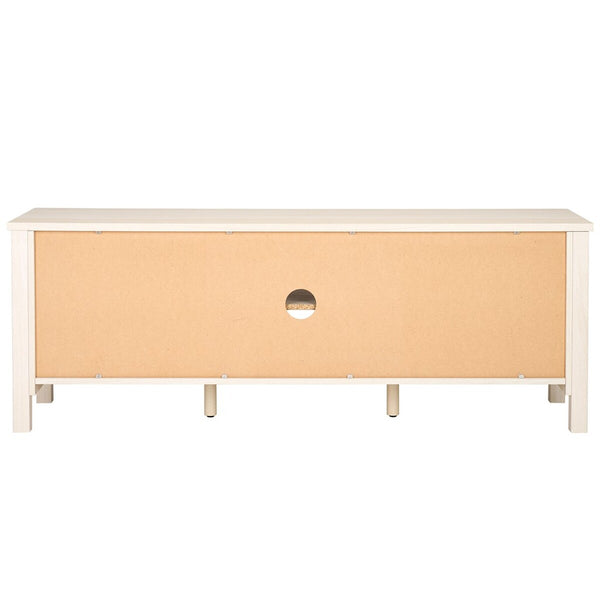 Safavieh Evane 2 Door Media Stand White / Natural 59.1" x 15.6" x 21.7"