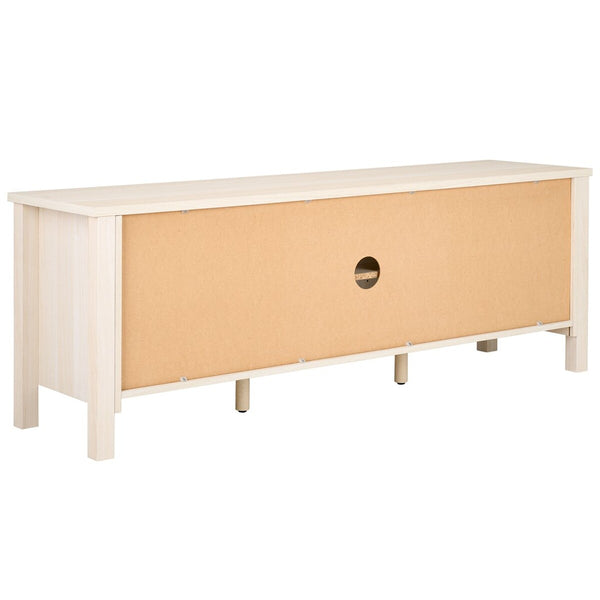 Safavieh Evane 2 Door Media Stand White / Natural 59.1" x 15.6" x 21.7"