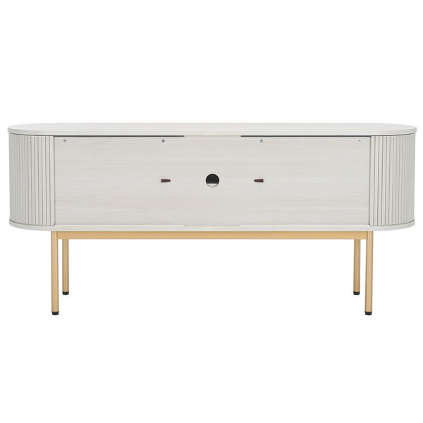 Safavieh Shaelynn 4 Door Sideboard/Media Stand Bleached White / Gold Legs / Gold Handle MED9630C-2BX