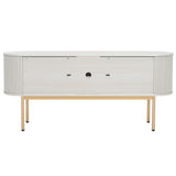 Safavieh Shaelynn 4 Door Sideboard/Media Stand Bleached White / Gold Legs / Gold Handle MED9630C-2BX