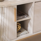 Safavieh Shaelynn 4 Door Sideboard/Media Stand Bleached White / Gold Legs / Gold Handle MED9630C-2BX