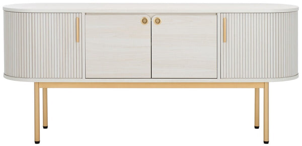 Safavieh Shaelynn 4 Door Sideboard/Media Stand Bleached White / Gold Legs / Gold Handle MED9630C-2BX