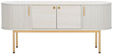 Safavieh Shaelynn 4 Door Sideboard/Media Stand Bleached White / Gold Legs / Gold Handle MED9630C-2BX