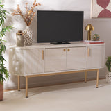 Safavieh Shaelynn 4 Door Sideboard/Media Stand Bleached White / Gold Legs / Gold Handle MED9630C-2BX