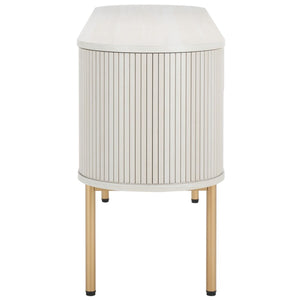 Safavieh Shaelynn 4 Door Sideboard/Media Stand Bleached White / Gold Legs / Gold Handle MED9630C-2BX