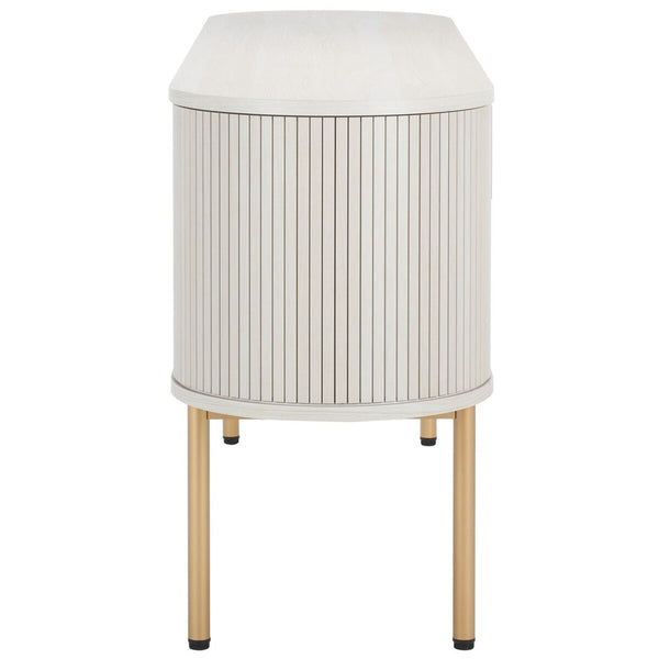 Safavieh Shaelynn 4 Door Sideboard/Media Stand Bleached White / Gold Legs / Gold Handle MED9630C-2BX