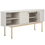 Safavieh Shaelynn 4 Door Sideboard/Media Stand Bleached White / Gold Legs / Gold Handle MED9630C-2BX