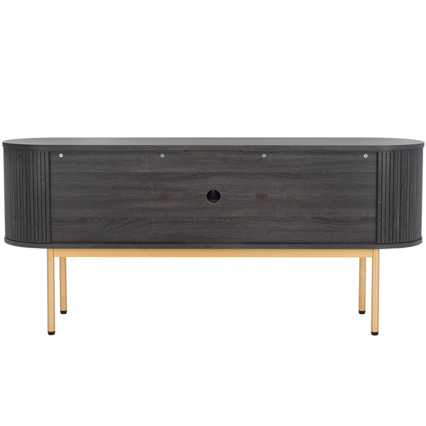 Safavieh Shaelynn 4 Door Sideboard/Media Stand Distressed Black / Gold Legs / Gold Handle MED9630E-2BX