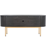 Safavieh Shaelynn 4 Door Sideboard/Media Stand Distressed Black / Gold Legs / Gold Handle MED9630E-2BX