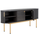 Safavieh Shaelynn 4 Door Sideboard/Media Stand Distressed Black / Gold Legs / Gold Handle MED9630E-2BX