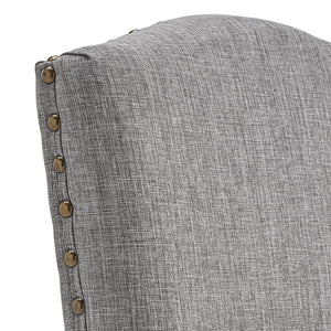 Homelegance By Top-Line Nicklaus Premium Nailhead Upholstered Counter Height Chairs (Set of 2) Light Natural Wood