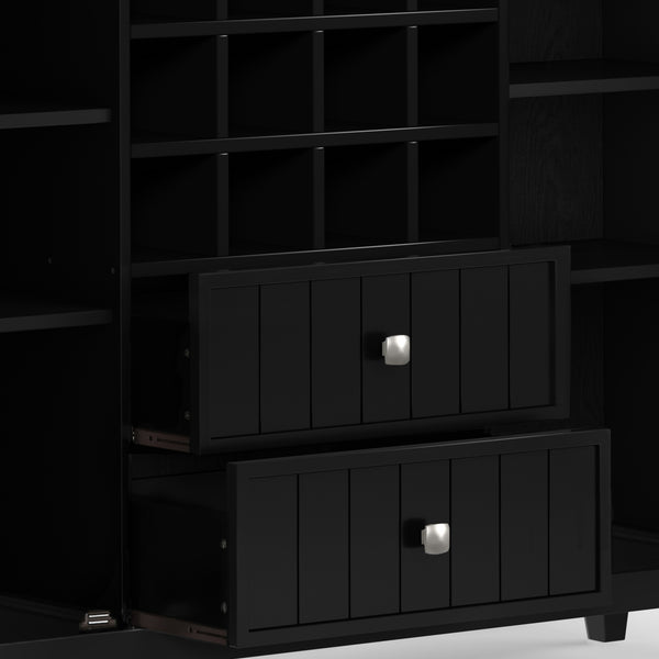 English Elm Bedford Sideboard Buffet With Wine Rack - Elegant Black Storage Solution For Dining & Living Spaces B136P158481