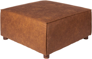 Medford MEF-001 16"H x 32"W x 32"D Ottoman MEF-001  Upholstery: Brown; Base: Brown Surya