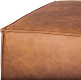 Medford MEF-001 16"H x 32"W x 32"D Ottoman MEF-001  Upholstery: Brown; Base: Brown Surya