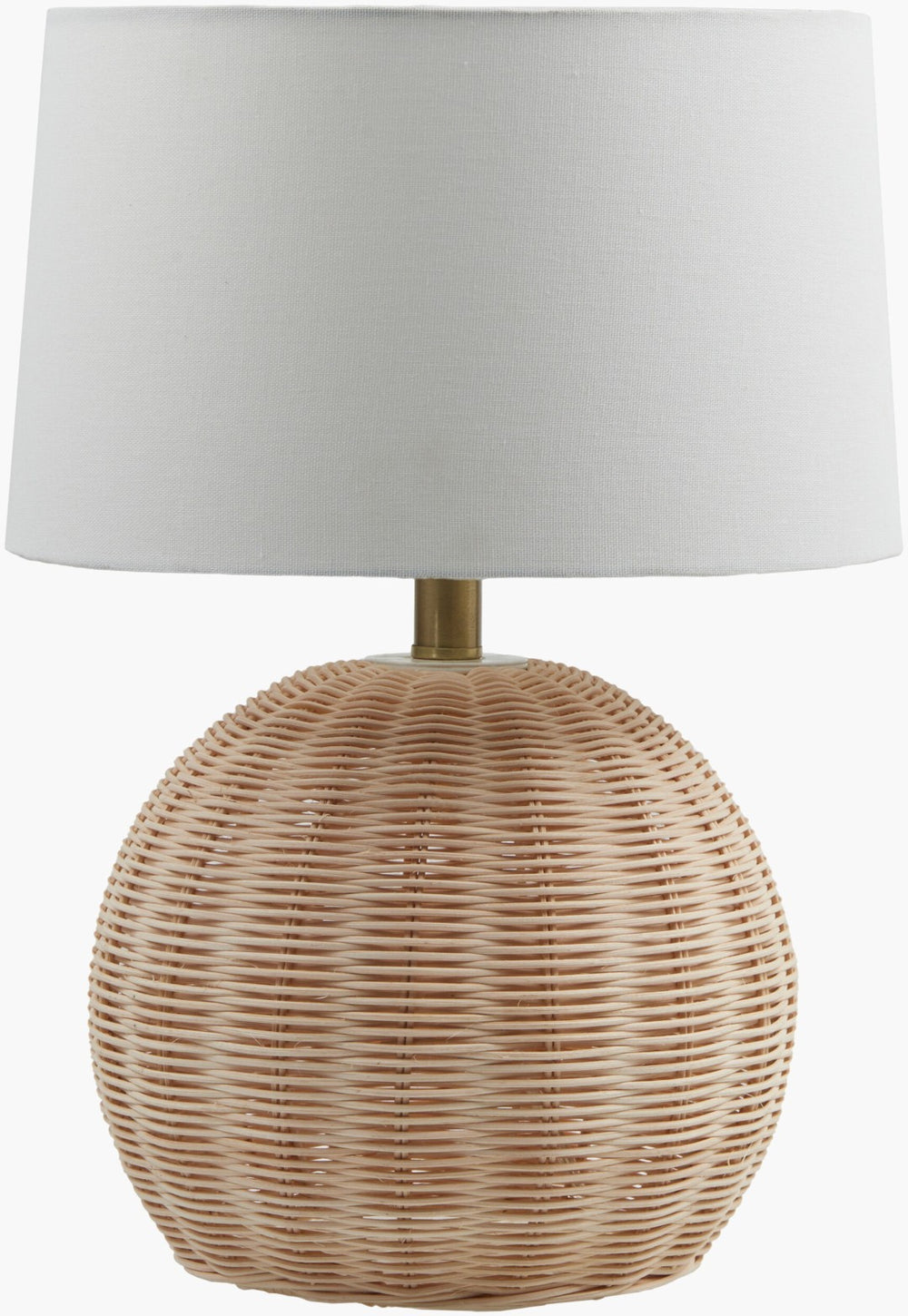 Livabliss Melange Woven Rattan Table Lamp with Linen Shade for Bohemian Bedroom Decor MEG-001