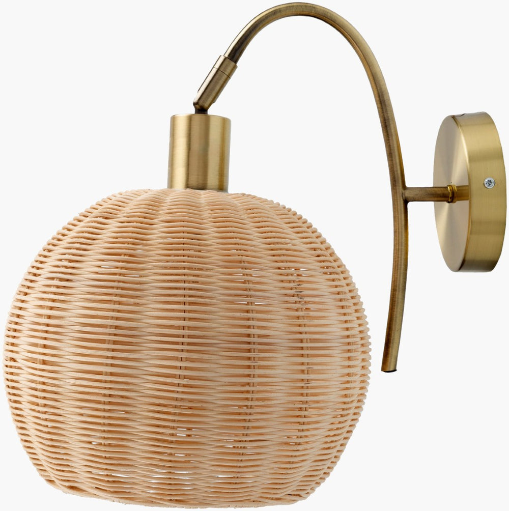 Livabliss Melange Rattan and Metal Wall Sconce Bohemian Ambient Light for Living Rooms MEG-002
