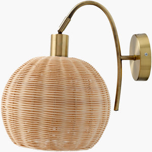Livabliss Melange Rattan and Metal Wall Sconce Bohemian Ambient Light for Living Rooms MEG-002