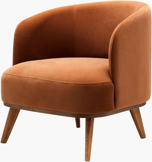 Surya Megan Accent Chair - Elegant 30"H X 28"W X 28"D Upholstered Comfort With Beechwood Base & Easy Care Upholstery, Caramel,Base, Dark Brown Polyester,Beechwood,Polyurethane Foam Megn001-302828