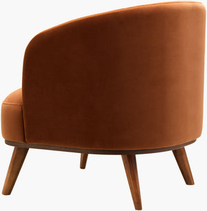 Surya Megan Accent Chair - Elegant 30"H X 28"W X 28"D Upholstered Comfort With Beechwood Base & Easy Care Upholstery, Caramel,Base, Dark Brown Polyester,Beechwood,Polyurethane Foam Megn001-302828