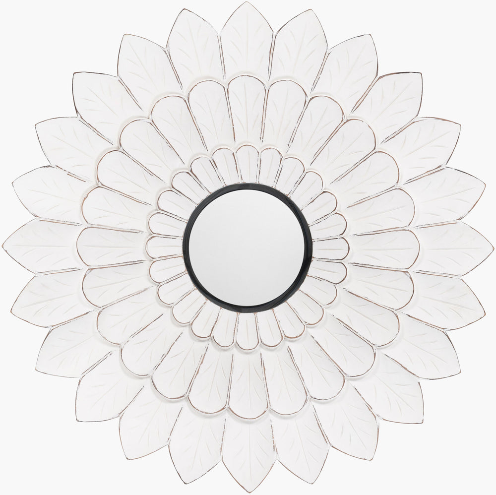 Surya Maneka Elegant 36"X36" Mirror - Perfect For Enhancing Room Brightness & Style In Your Home Decor Frame, White Manufactured Wood Mek002-3636