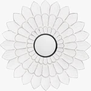 Surya Maneka Elegant 36"X36" Mirror - Perfect For Enhancing Room Brightness & Style In Your Home Decor Frame, White Manufactured Wood Mek002-3636