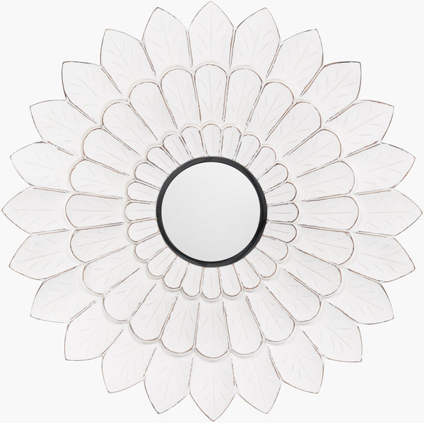 Surya Maneka Elegant 36"X36" Mirror - Perfect For Enhancing Room Brightness & Style In Your Home Decor Frame, White Manufactured Wood Mek002-3636