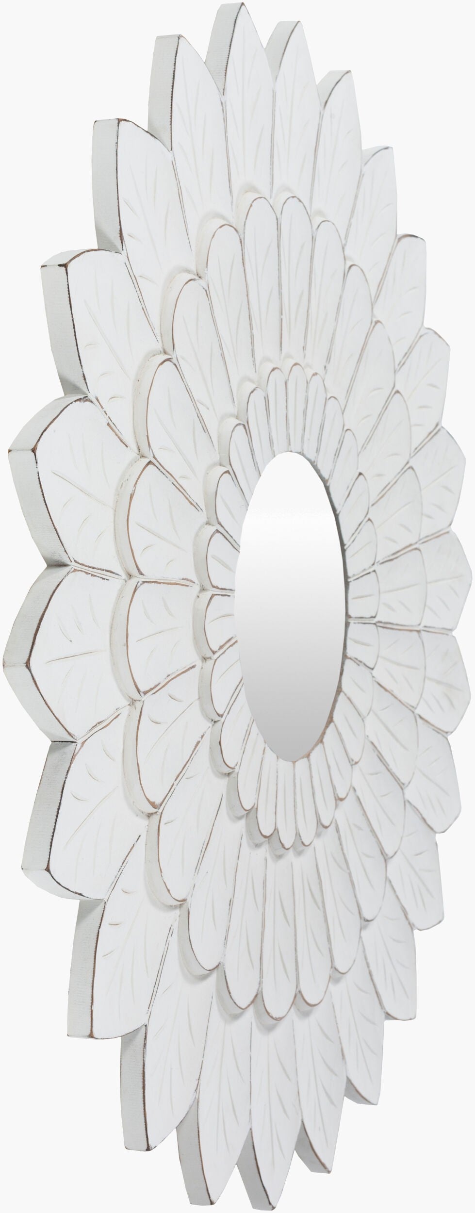 Surya Maneka Elegant 36"X36" Mirror - Perfect For Enhancing Room Brightness & Style In Your Home Decor Frame, White Manufactured Wood Mek002-3636