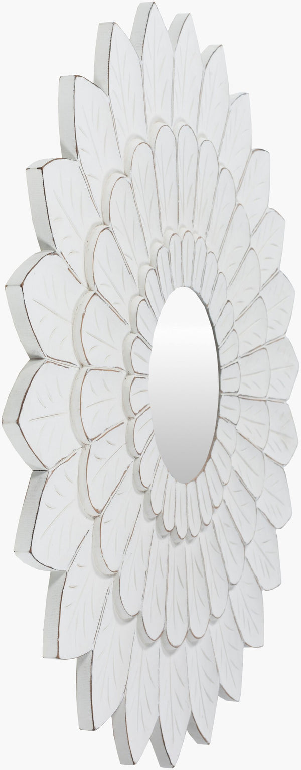 Surya Maneka Elegant 36"X36" Mirror - Perfect For Enhancing Room Brightness & Style In Your Home Decor Frame, White Manufactured Wood Mek002-3636