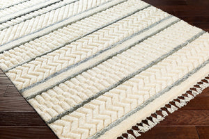 Surya Meknes 2' X 3' Handmade Wool Rug - Luxurious, Durable, And Timeless Design For Any Home Decor Charcoal Nz Wool Mek1001-23